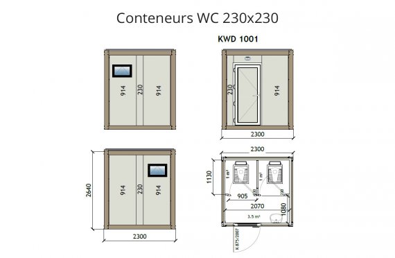 KW2 230X230 Wc conteneur