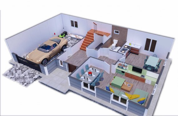 Logements en préfabriqué 206 m2